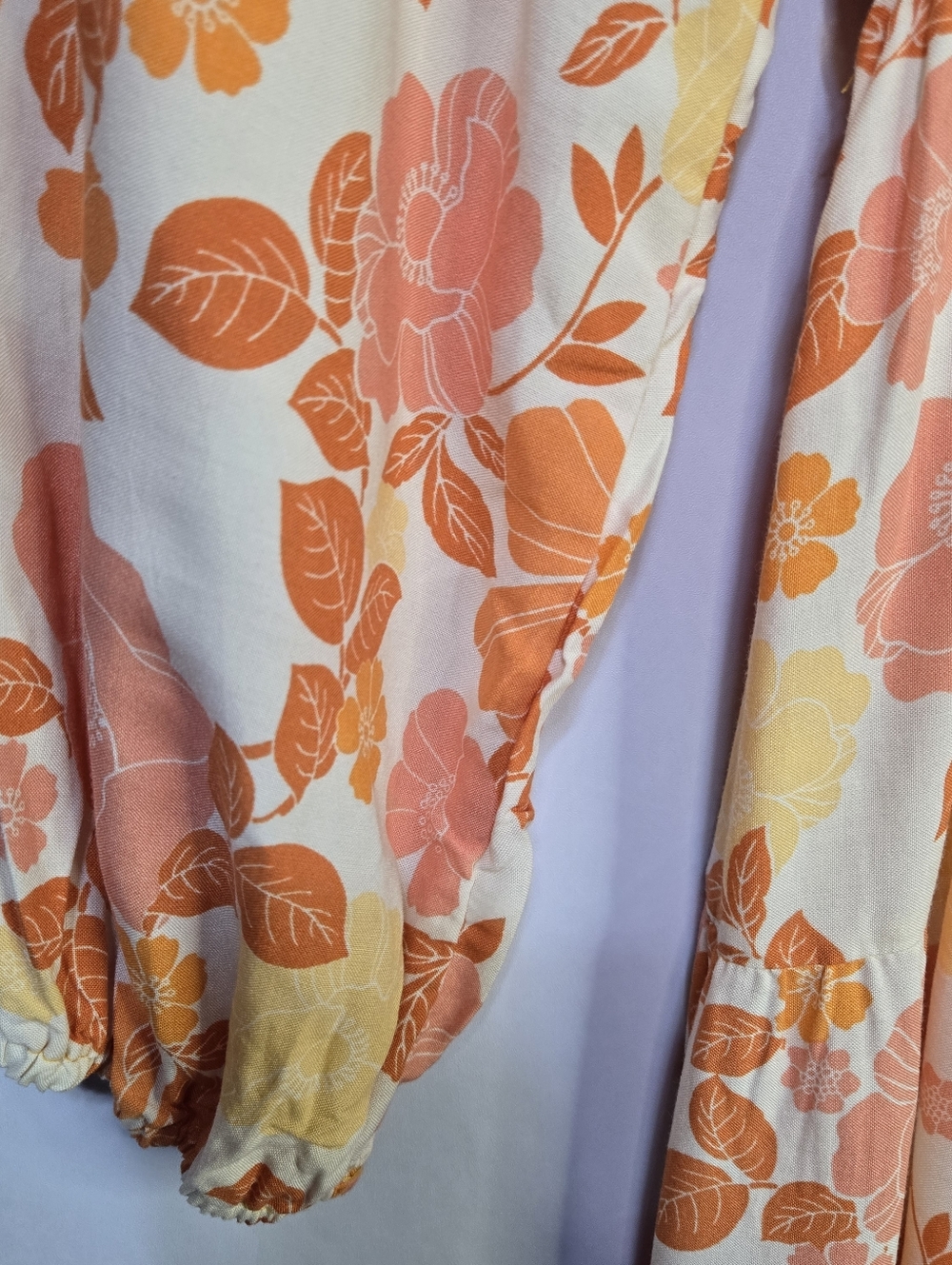 Petal & Pup Size 10 Sunny Orange Floral Dress, Tie Waist & Tiered Bottom. NWT - Picture 6 of 12